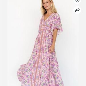 Baltic Born Floral Pink and Purple Maxi Dress